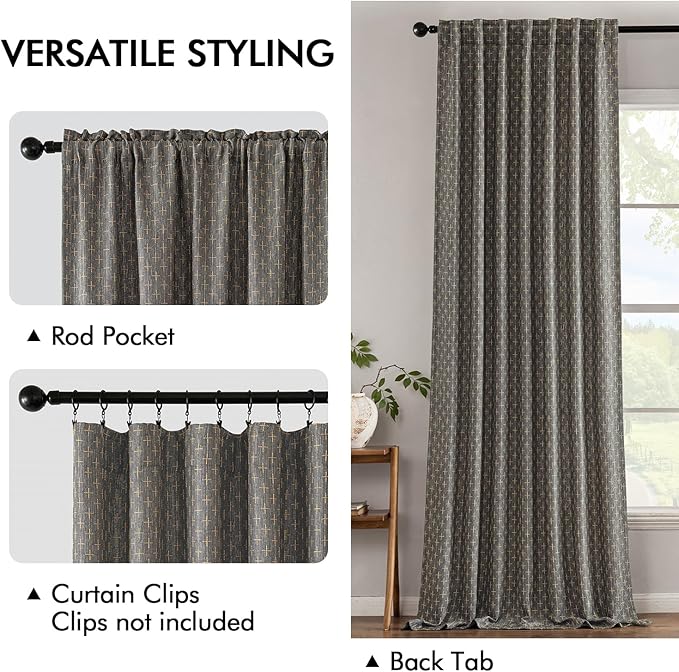 MIULEE Decorative Back Tab Linen Curtains - Image 3