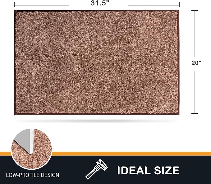 PURRUGS Dirt Trapping Door Mat 20" x 31.5", Non-Slip Machine Washable Entryway - Image 2
