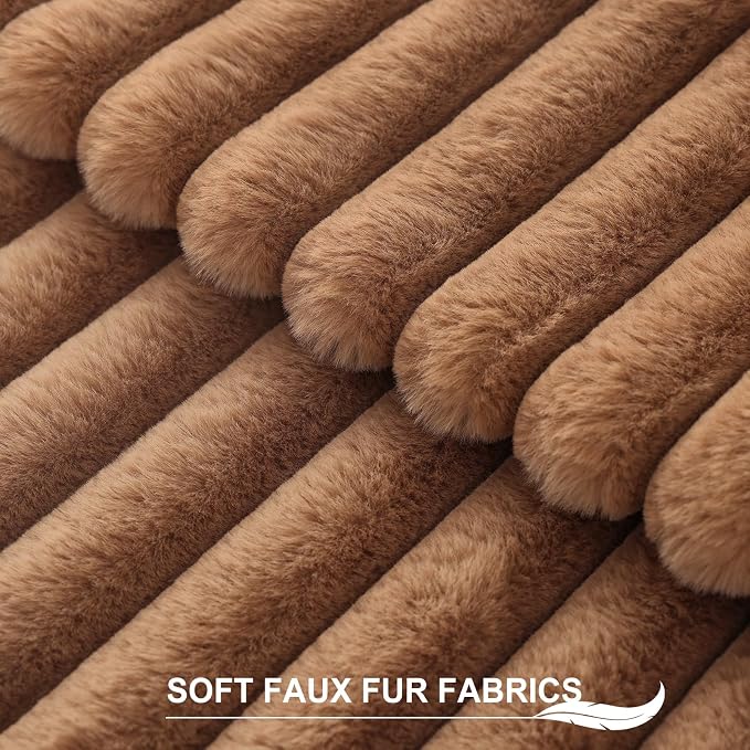 Pallene Faux Fur Plush Throw Pillow Covers 22x22 Set of 2, Luxury Soft Fluffy - Image 2