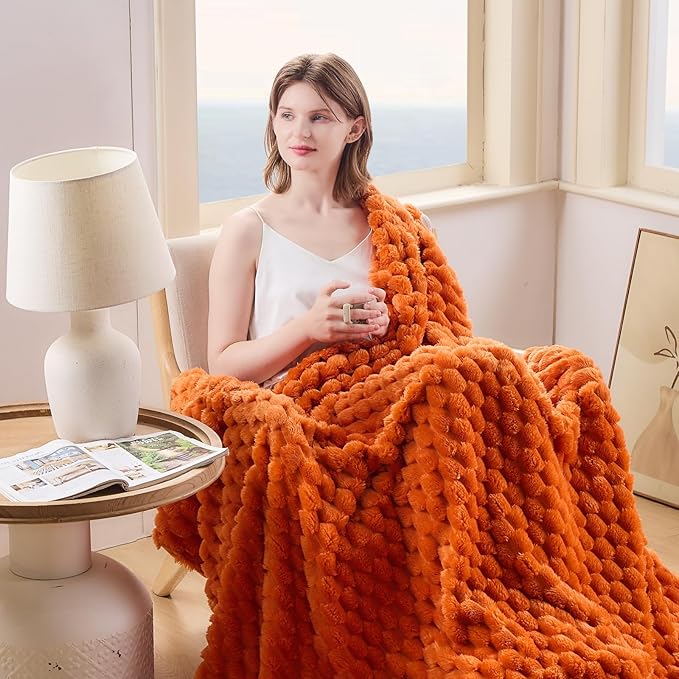 NEWCOSPLAY Super Soft Fall Queen Blanket Orange Premium Silky Flannel Fleece 3D - Image 4