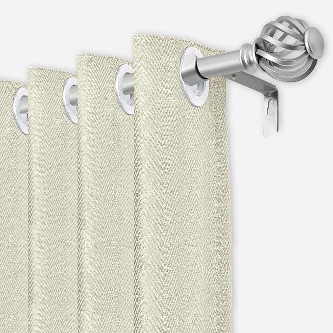 Luvenia Silver Decorative Curtain Rods, Adjustable Curtain Rod - Image 2