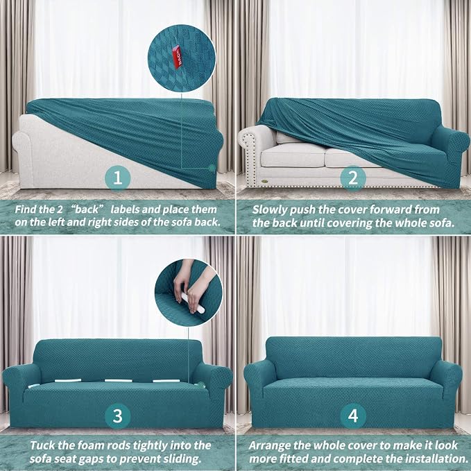 YEMYHOM Couch Cover Latest Jacquard Design High Stretch Extra Large Sofa Covers - Image 6