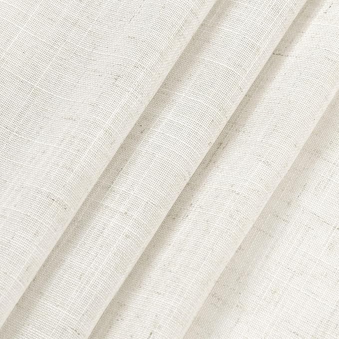 Nanspring Cream Semi Sheer Linen Curtains 72 inch Length - Image 7