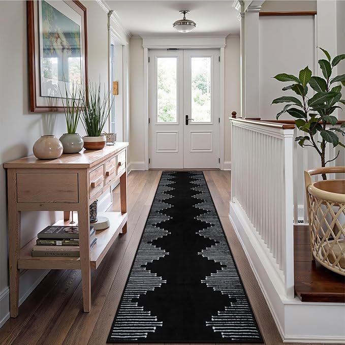 Seavish Hallway Runner Rug 2x8 Black Kitchen Runner Rugs Non Slip Washable Low - Image 8