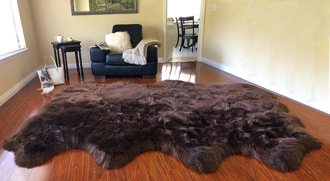 Free Shape Luxury Soft Fluffy Shag Area Rug Octo 8 Pelts 6'x8', 180x240 cm by LAMBZYRUGS