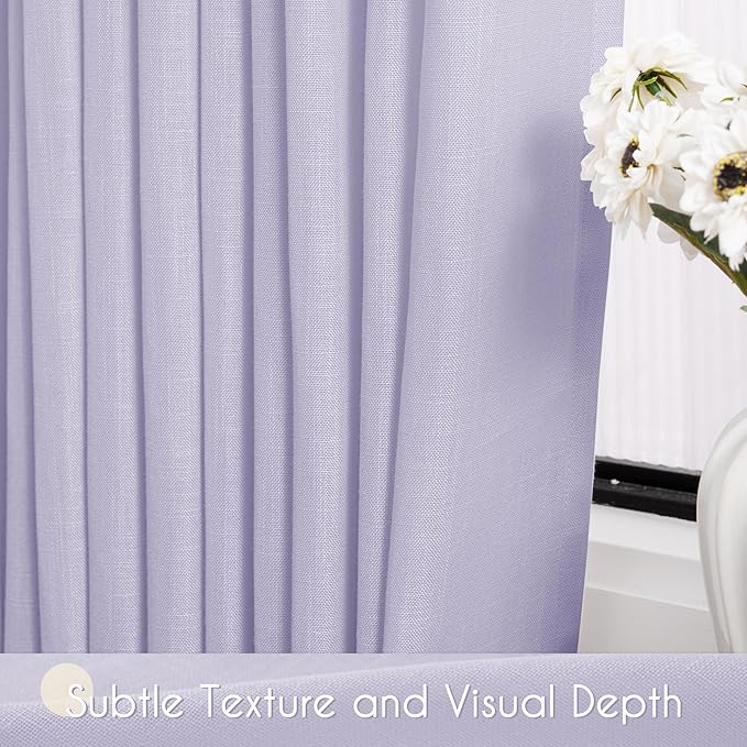 Lavender Linen Curtains Back Tab 108 Inches - Image 4