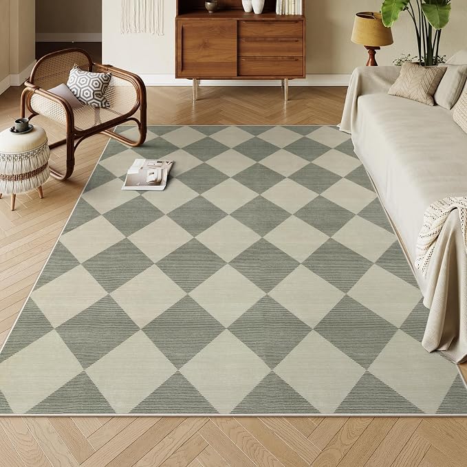 Beeiva Checkered Print 5x7 Rugs by Beeiva