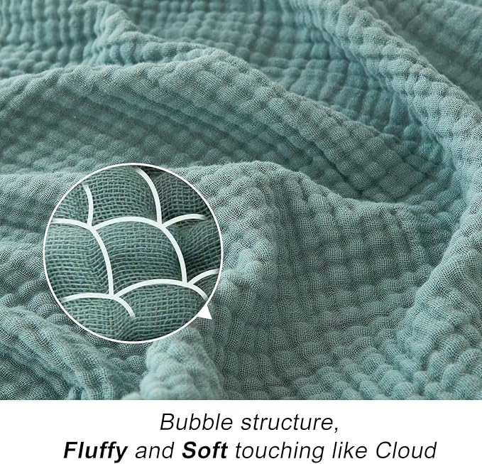 EMME Cotton Throw Blanket for Couch Soft Muslin Blankets 50"x60" Lightweight - Image 2
