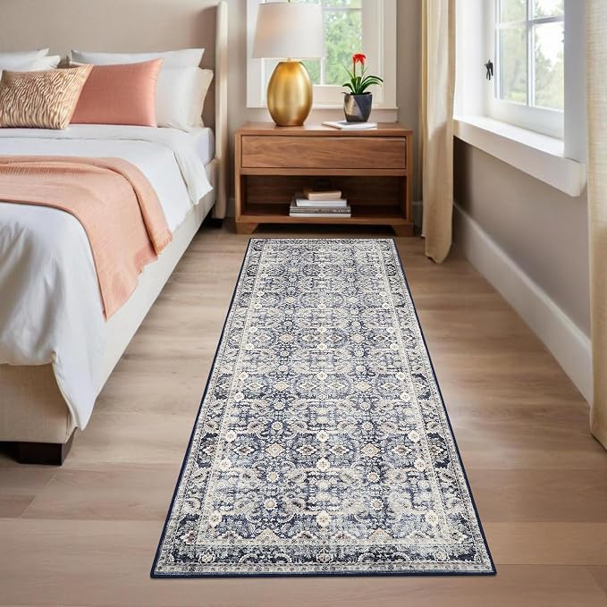GarveeHome Runner Rug 2x6 Washable Vintage Floral Bathroom Rugs, Non Slip Low - Image 2