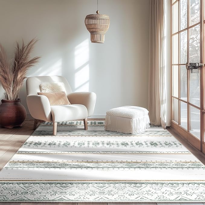 BESTSWEETIE 4x6 Area Rugs for Living Room Washable Moroccan Farmhouse Neutral - Image 6