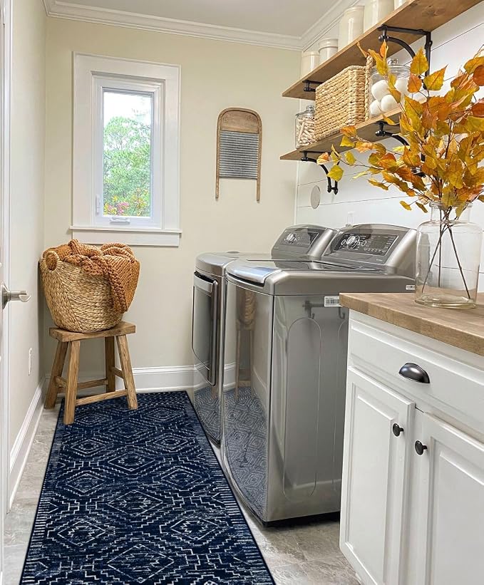 Wonnitar Washable Runner Rug for Kitchen, Non-Slip Long Geometric Rustic - Image 7