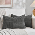 Fancy Homi 2 Packs Dark Gray Long Lumbar Decorative Throw Pillow Covers 12x24 by Fancy+Homi