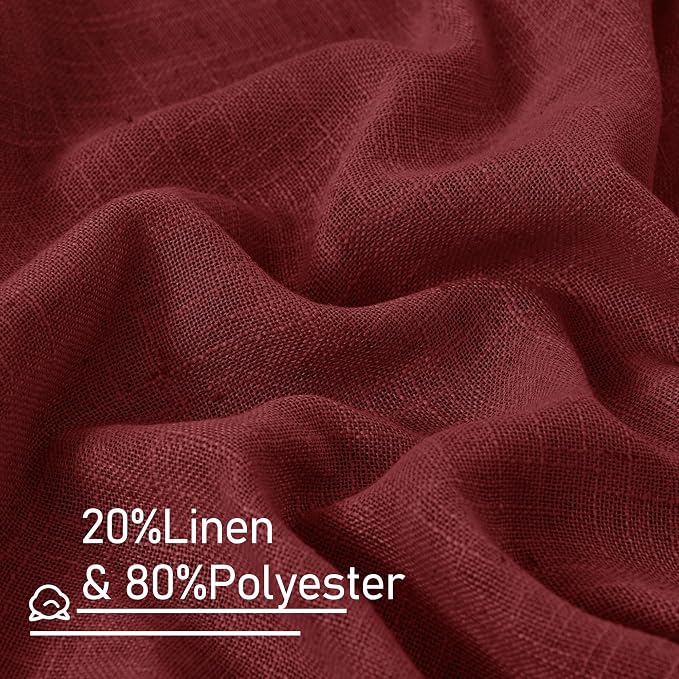 LAMIT Semi Sheer Linen Curtains 54 Inches Long - Image 3