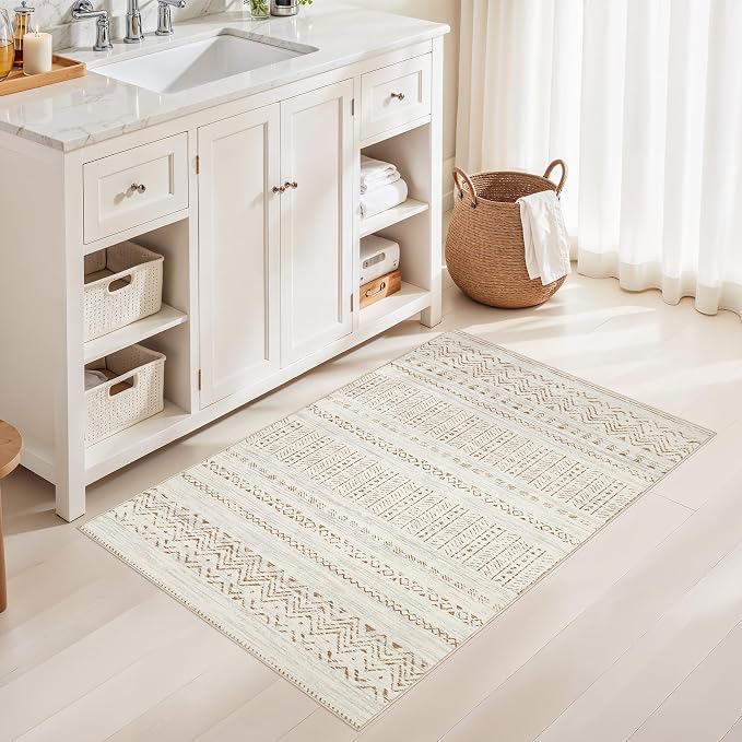 cotiled 3x5 Area Rug Living Room: Washable Boho Rugs - Image 5