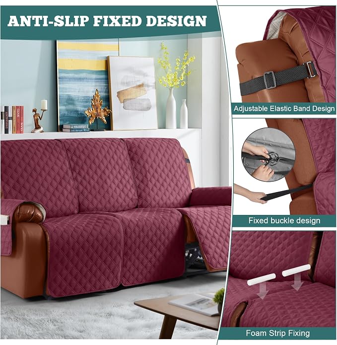 Ruaozz Waterproof Recliner Sofa Covers, 1-Piece Couch Covers - Image 6