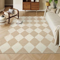 Beeiva Checkered Print 5x7 Washable Area Rugs by Beeiva