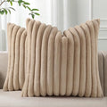 Pallene Faux Fur Plush Throw Pillow Covers 20x20 Set of 2, Luxury Soft Fluffy by PALLENE