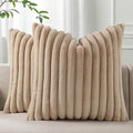 Pallene Faux Fur Plush Throw Pillow Covers 22x22 Set of 2, Luxury Soft Fluffy by PALLENE