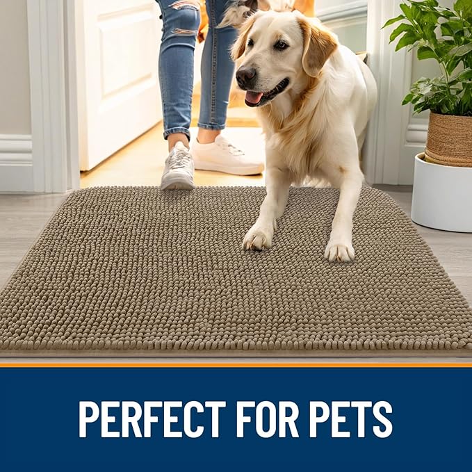OLANLY Dog Door Mat for Muddy Paws 24x16, Absorbs Moisture and Dirt, Absorbent - Image 6