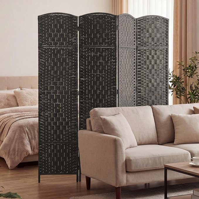 HOMCOM Room Divider 4 Panel, 6FT Tall Folding Privacy Screen, Freestanding - Image 9