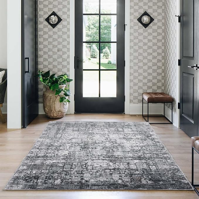 Area Rug 9×12, Large Vintage Boho Rug, Ultra-Soft Low Pile, Non Slip, Stain - Image 7