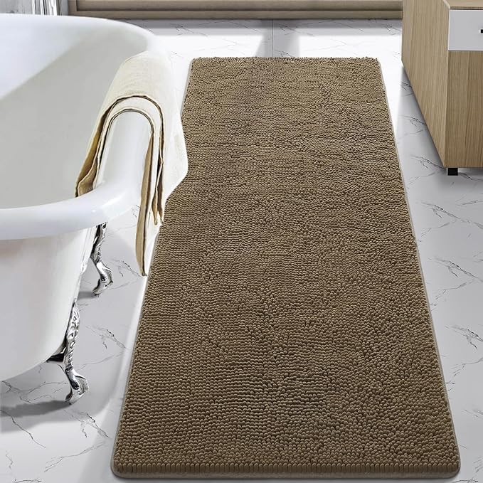 LOCHAS Luxury Bathroom Rug Shaggy Bath Mat 24 x 60 Inch, Washable Non Slip Bath by LOCHAS