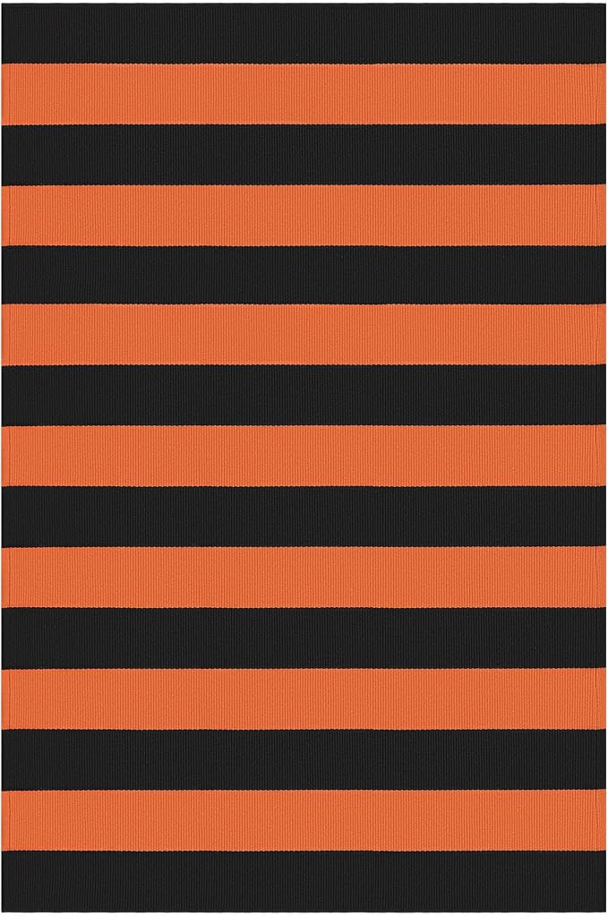 IOHOUZE Fall Door mat 3x5 Ft Orange Black Striped Area Rug Washable Front Porch - Image 8