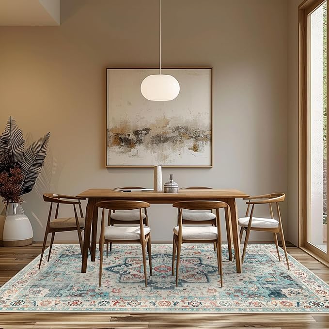 GENIMO 8x10 Area Rugs for Living Room, Machine Washable Non Slip Rugs, Low Pile - Image 9