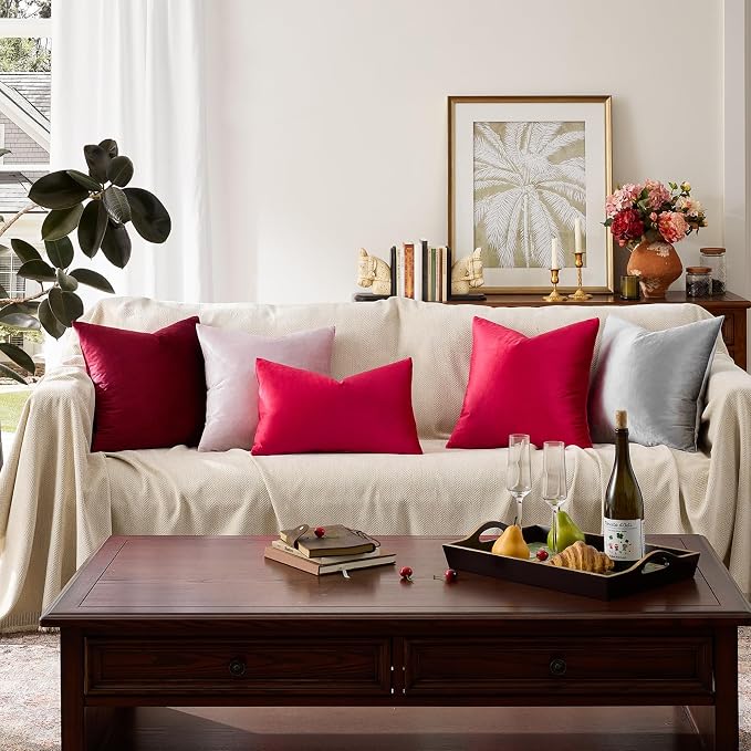 GIGIZAZA Decorative Throw Pillow Covers 26x26, Velvet Sofa Boho Cushion Pillows - Image 7