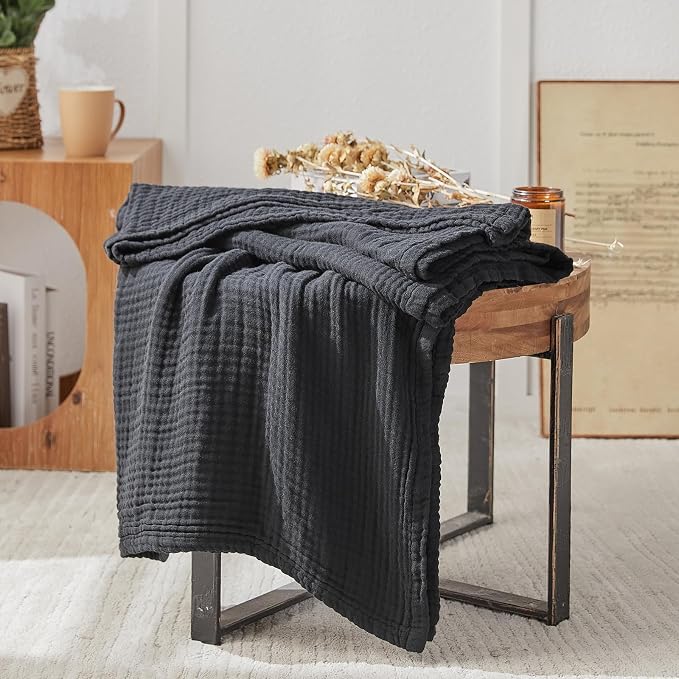 EMME Cotton Muslin Queen Blanket Bed Layering Breathable Gauze Blanket Soft - Image 6
