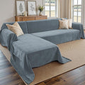 CAPALOCA Sectional Couch Covers, 2 Pieces Chenille Sofa Cover L Shaped Couch by CAPALOCA