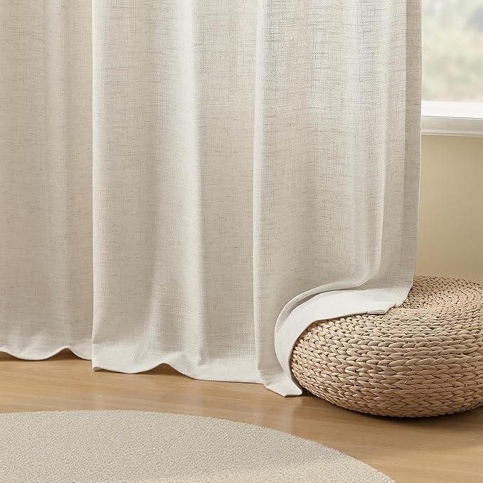IVAPUPU Natural Pinch Pleated Curtains 84 Inch Length - Image 5