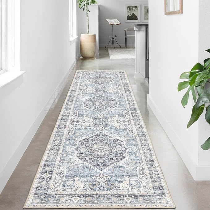 Runner Rug 2×8, Vintage Boho Rug, Ultra-Soft Low Pile, Non Slip, Stain by DomitapisRug