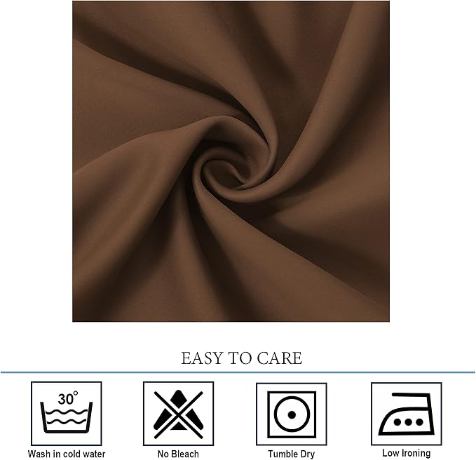 Diraysid Chocolate Brown Grommet Blackout Curtains - Image 7