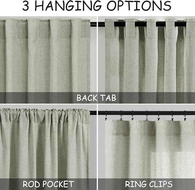 Extra Wide 100x96 Inch Linen Curtains - Image 3