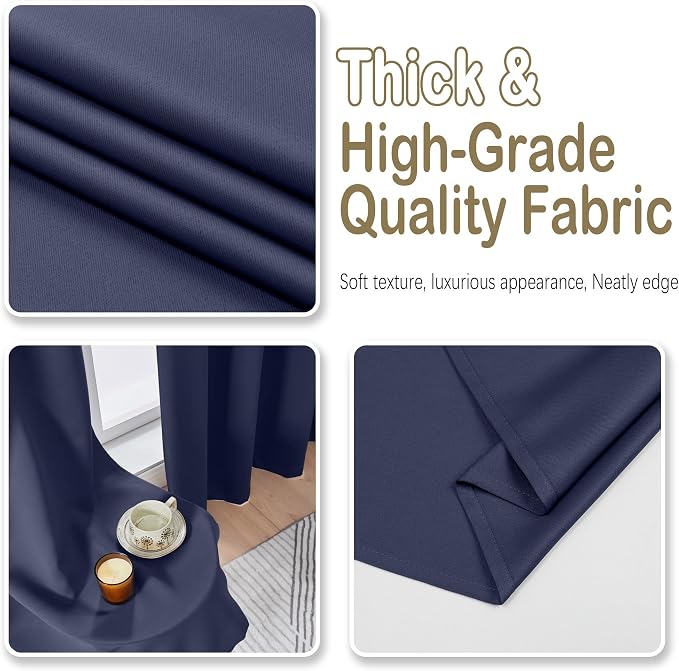 OVZME Navy Blue Blackout Curtains - Image 8