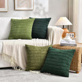 Fancy Homi Set of 4 Green Boho Winter Decorative Throw Pillow Covers 28x28 Inch by Fancy+Homi