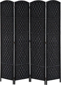 HOMCOM Room Divider 4 Panel, 6FT Tall Folding Privacy Screen, Freestanding by HOMCOM
