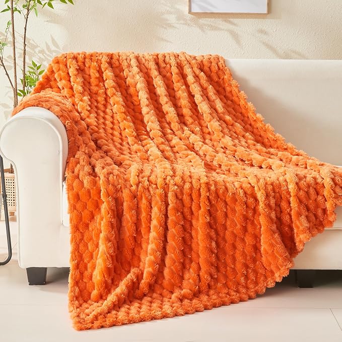 NEWCOSPLAY Super Soft Fall Queen Blanket Orange Premium Silky Flannel Fleece 3D - Image 9