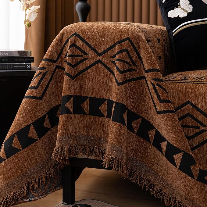 VClife Bohemian Couch Cover for Dog, Plush Thick Chenille Aztec Couch Cover for - Image 6