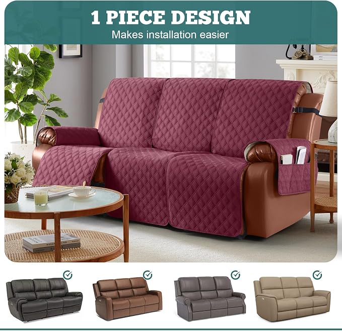 Ruaozz Waterproof Recliner Sofa Covers, 1-Piece Couch Covers - Image 3