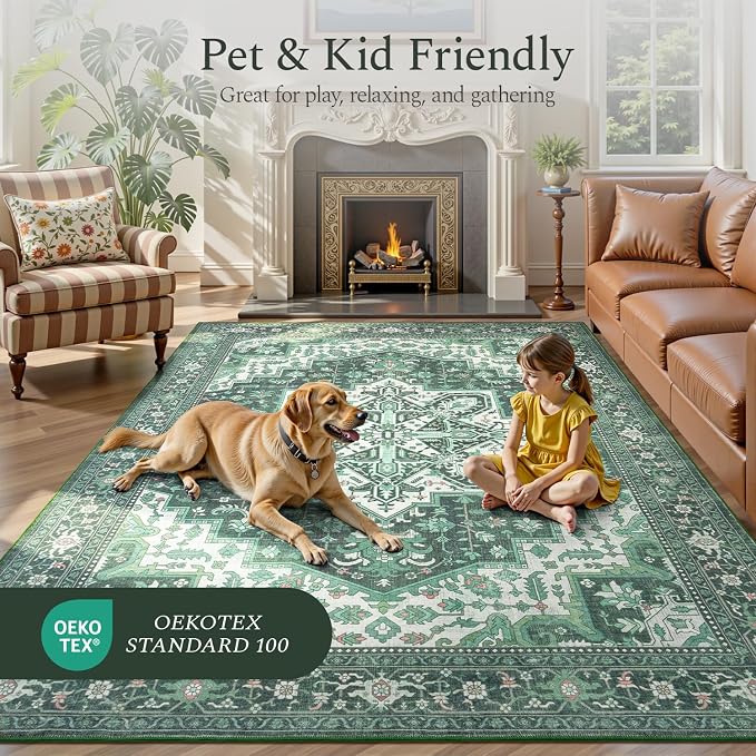 Rugflix 3x5 Area Rugs for Living Room, Machine Washable Rug Non Slip Stain - Image 5