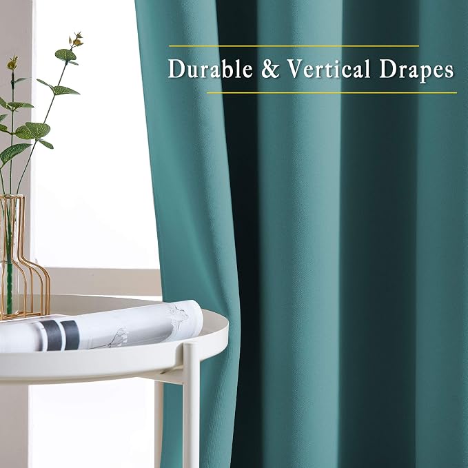 NICETOWN Blackout Curtains 63 inches Long, Grommet Window Treatment Energy - Image 5