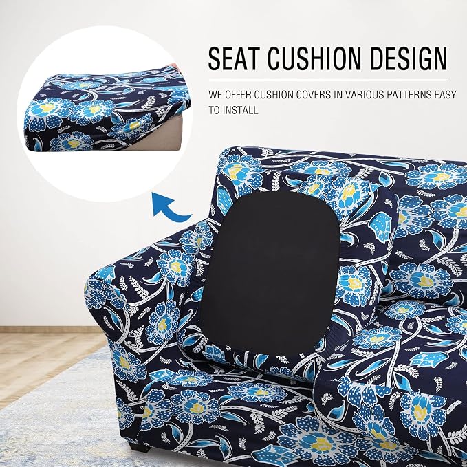 hyha Couch Covers, Chair/Sofa Covers, Floral Pattern, 2 Pieces, Armchair - Image 2