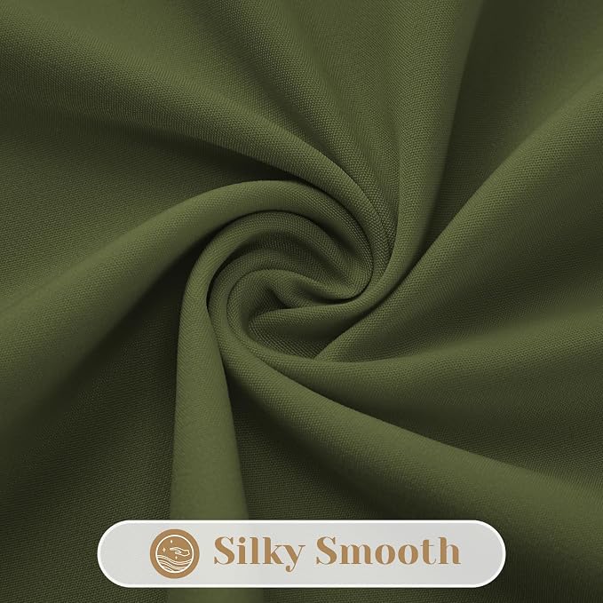 HOMEIDEAS Non-See-Through Olive Green Privacy Sheer Kitchen Curtains, 30 X 36 - Image 7
