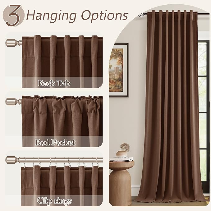 Guken 100% Blackout Curtains 72 Inch Length 2 Panels Set - Image 6