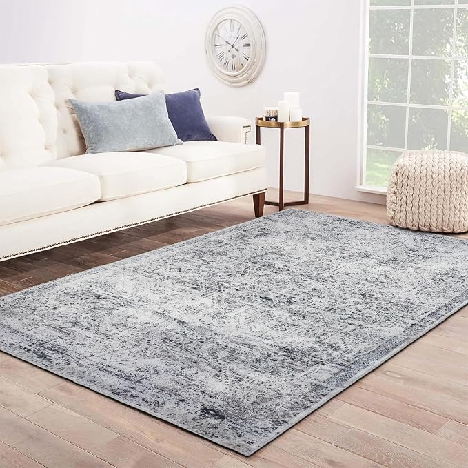Area Rug 9×12, Large Vintage Boho Rug, Ultra-Soft Low Pile, Non Slip, Stain by DomitapisRug