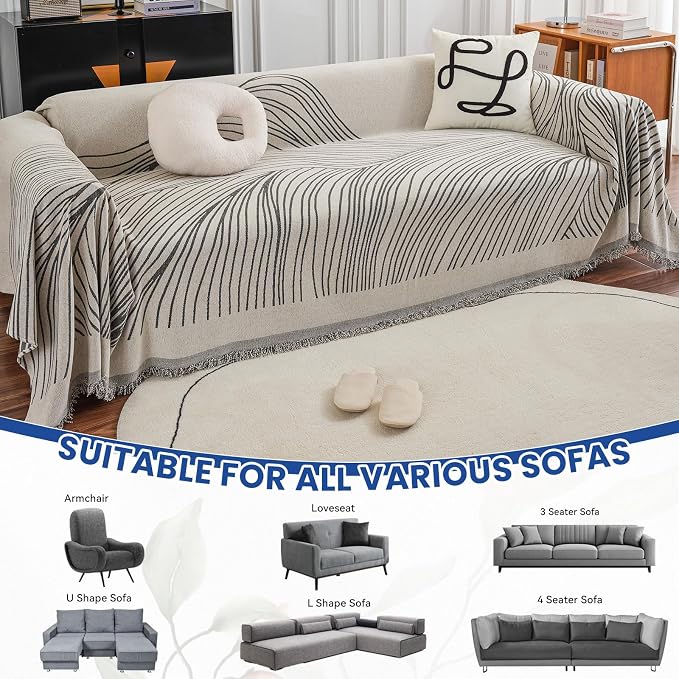 VClife XXL Sofa Cover Chenille Couch Cover - Image 3