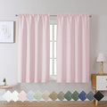 Chyhomenyc Bennet Blush Pink Curtains 54 Inch Length 2 Panels, Faux Linen by Chyhomenyc