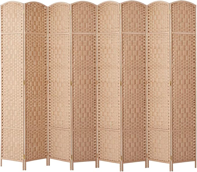 RHF 6 Ft. Tall Extra Wide-Diamond Weave Fiber Room Divider, 8 Panel Room - Image 5